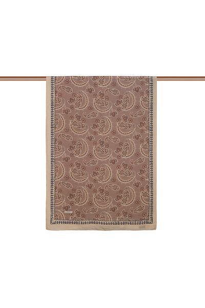 ipekevi Sand Beige Mesopotamia Model 04 Patterned Shawl