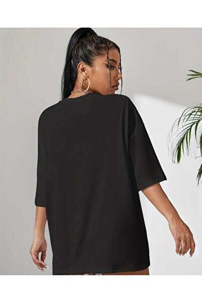 Unisex Oversize T-shirt Siyah Beyaz Ikili Paket