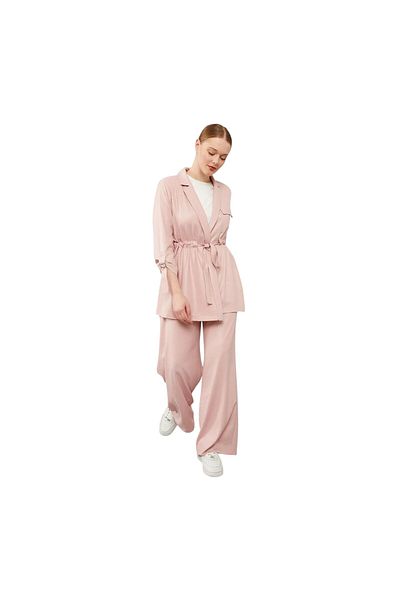 Levidor Belted Jacket Suit with Belt Closure Pants