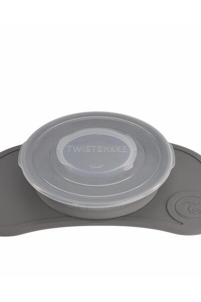 Twistshake Gray Vacuum Baby and Child Plate and Food Mat Set