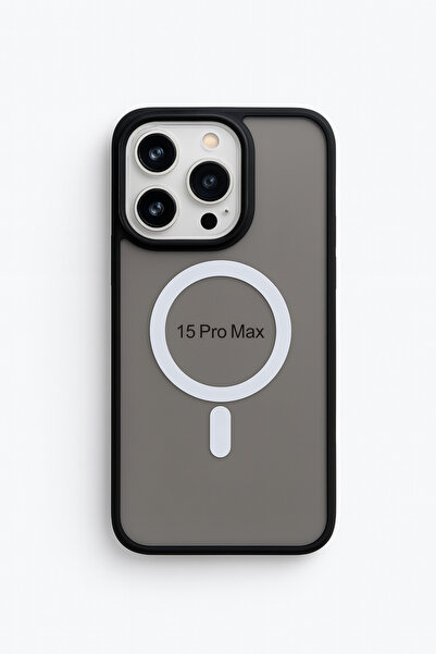 Apple Iphone 15 Pro Max Kılıf Mat Magsafe Şarj Özellikli Darbe Önleyici Hassas Buton Yumuşak Kenar
