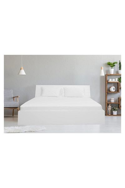 smart home طقم شرشف مطاط مكون من قطعتين- شرشف مقاس مفرد 200×140+30 سم + غطاء وسادة مقاس 50×75
