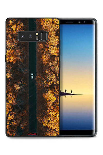 Tolwak غطاء حماية لهاتف سامسونج جالكسي نوت 8 بتصميم طريق في أشجار الخريف