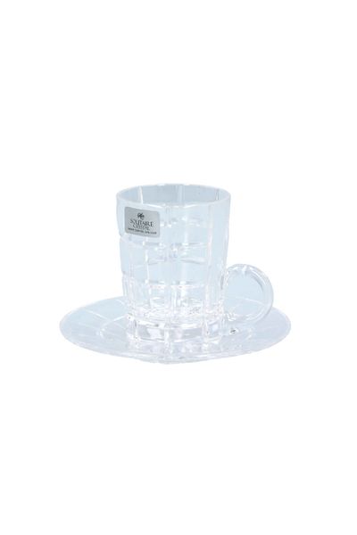 Solitaire Crystal 12-Piece Square Trudeau Turkish Cup and Saucer Set