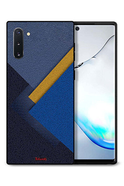 Tolwak غطاء حماية لهاتف سامسونج جالكسي نوت 10 بنقشة مثلثات جلدية