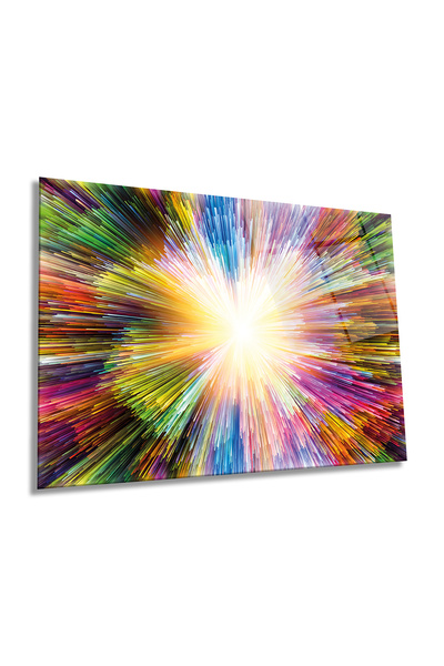 Rosyvien Explozie de culori pictură orizontală pe sticlă, modernă, decor de p...