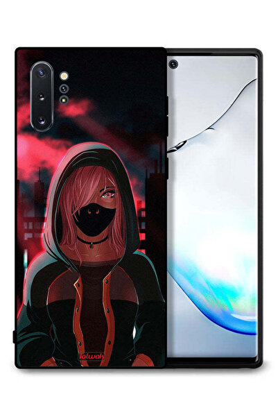 Tolwak غطاء حماية لهاتف سامسونج جالكسي نوت 10 بلس، رسمة فتاة ترتدي قناعًا