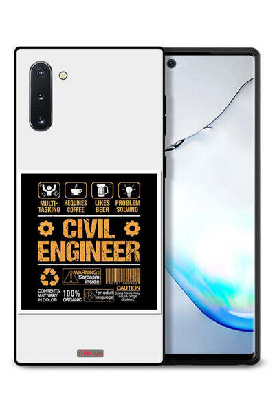 Tolwak غطاء حماية لهاتف سامسونج جالكسي نوت 10 - ملصق مهندس مدني