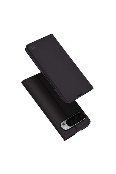 SKYDDAR INNOVATION Husă pentru Google Pixel 9 Pro XL, Magskin Book, tip carte cu portofel interior, set de autocolante, neagră