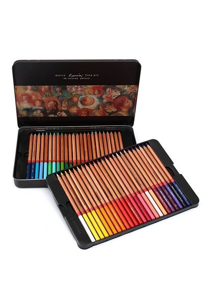 Marco Set of 48 colored pencils in a metal case Marco Fine Art