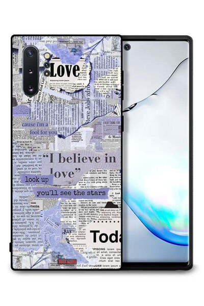 Tolwak غطاء حماية لهاتف سامسونج جالكسي نوت 10 بلس - قطع من الصحف