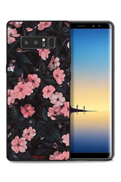 Tolwak غطاء حماية لهاتف سامسونج جالكسي نوت 8 - زهر الخوخ والورود الصغيرة