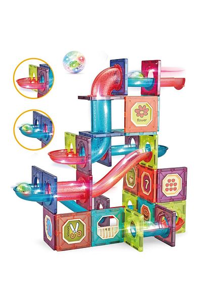 Magnetic Set of 83 magnetic educational and creative building pieces for children, SOLTOY® Lights Labyrinth