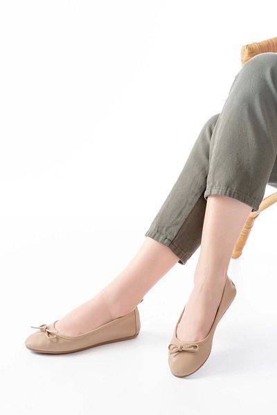 TB Terzi Bey 6101 Nut Daily Bow Women's Ballerinas