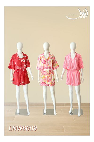 LINELLE 2-Piece Pyjama Set- Printed Nightwear Set with Shirt and Shorts.