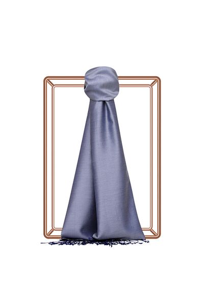 ipekevi Gray Saks Double Sided Silk Shawl