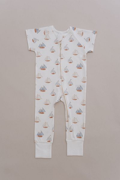 Tuğba Kuğu 0.5 Tog Summer Baby and Children Sleeping Bag - Pureline Series - Sail Boats