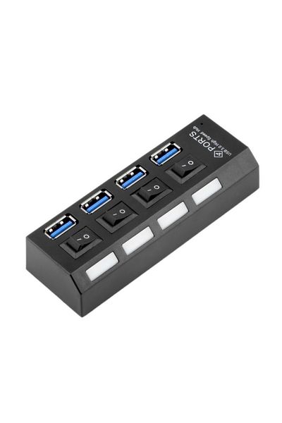 TECHSTAR USB Hub Techstar® HB4, 3.0 High Speed, 4 Port USB 3.0, On/Off Button, USB 3.0 High Speed Connection,