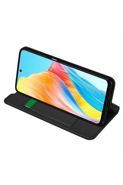SKYDDAR INNOVATION Husă pentru Oppo A58 4G, Magskin Book, tip carte cu portofel interior, set de autocolante, neagră