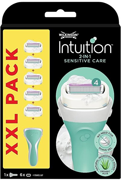 Wilkinson Set aparat de ras și epilat, Wilkinson Intuition Sensitive Care Aloe, pentru femei, 5 rezerve incluse