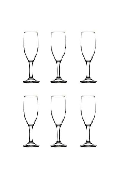 BİSTRO Set Champagne Glasses, Pasabahce Bistro, 6 Pieces, 190 ml