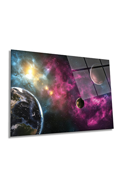 Rosyvien Planete ale Pământului și Marea Luncă Pictură pe sticlă orizontală, ...