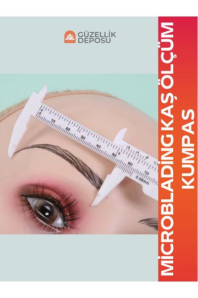 Güzellik Deposu Microblading and Permanent Makeup Measuring Ruler Caliper, Permanent Eyebrow, Permanent Makeup Caliper