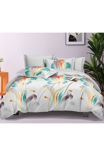 trendyhome Bed Linen, Fine Cotton, 6 Pieces, Elegant, Multicolor, HR24162