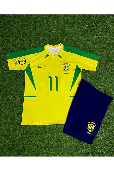 BARBITOS Brazil 2002 World Cup Ronaldinho Kids Jersey