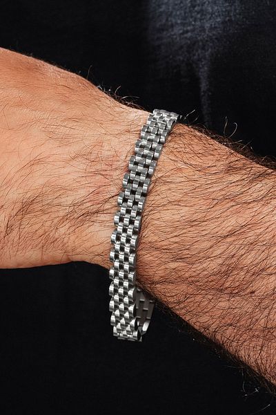 OSMANLI GÜMÜŞ Men's Steel Bracelet - Bukle Model Design Men's Bracelet