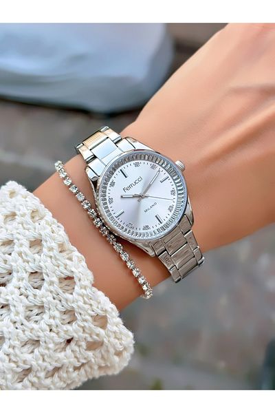 Ferrucci Steel Cord Women's Wristwatch 3 Atm Waterproof with 2 Years Warranty Mechanism