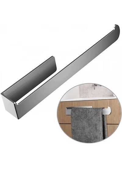 OEM Towel holder, length 37 cm, self-adhesive fastening, stainless steel, silver