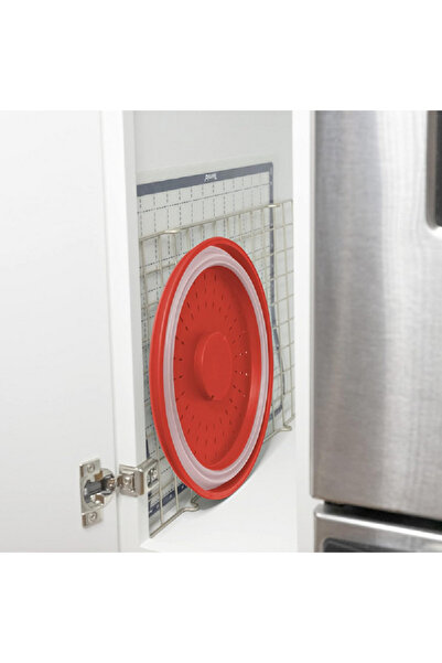 Tovolo غطاء طعام الميكروويف المتين المقاوم للحرارة والقابل للطي باللونين الأح...