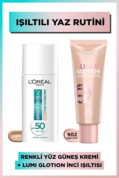 L'Oreal Paris Bright Reveal Koyu Leke Karşıtı Günlük Güneş Kremi Light & Glotion All-in-one Doğal Işıltı 902