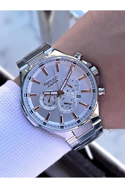 Ferrucci 2 Year Guarantee Steel Cord Inner Dial Features Active 3 Atm Men's Wrist Watch Ef.12654.05