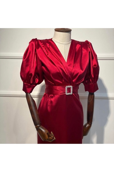 Handmade Sofya Bordo Elbise