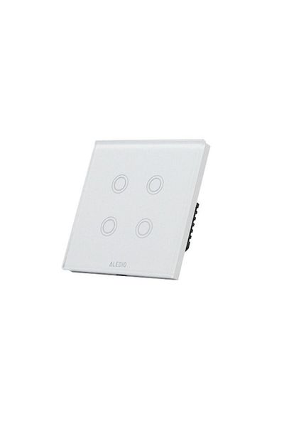 ALEDIO Intelligent Quadruple Switch, Touch, Glass Frame, WiFi, White