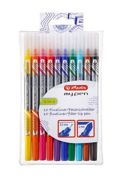 Herlitz my.pen markers, double tip fineliner + marker, se