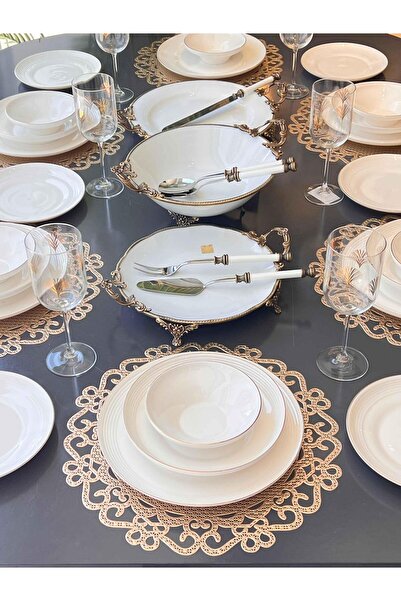 ROSSEV Yemek Takımı Royal Charme Gold 44 Parça 6 Kişilik
