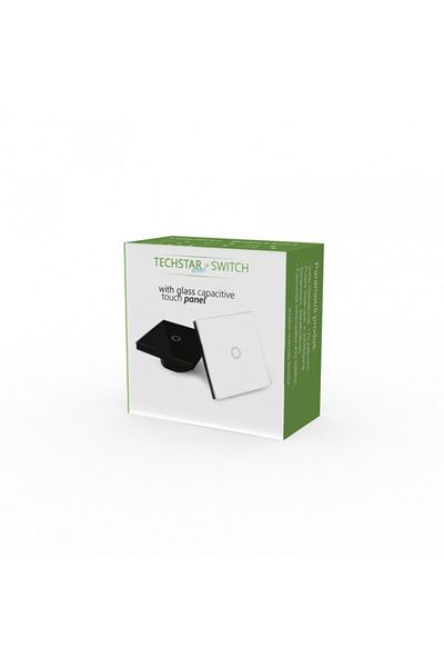 TECHSTAR ® Smart Touch Switch, Wireless 2.4ghz, Tempered Glass, Modern Design, Led Lighting, 3 Phases