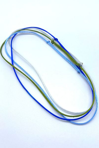 Concept HuBuTU 4 Pieces Gray Saaks Blue Oil Green Silk Floss Thread Summer Anklet Set