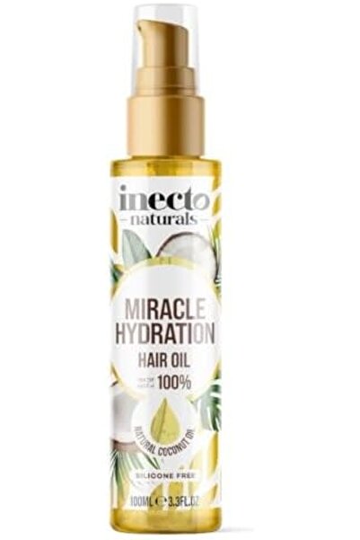 inecto زيت الشعر الطبيعي المعجزة لترطيب الشعر، ١٠٠ مل، خالٍ من السيليكون، ترك...