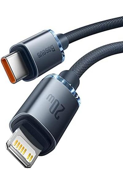Baseus PD 20W USB C to Lightning Cable, Braided Fast Charger iPhone Cable with High-Speed Data Trans