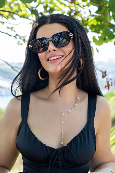 DORA-SS Glasses Gold Detail Square Model