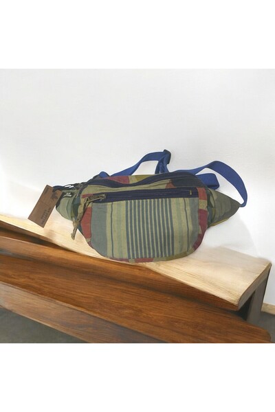 Old Cotton Vintage Shabby Freeback Waist Bag Colorful Kc Summer