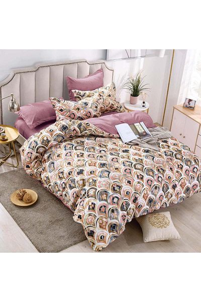 trendyhome Double bed linen, 6 pieces, Fine cotton, Elegant, Multicolor, J9754