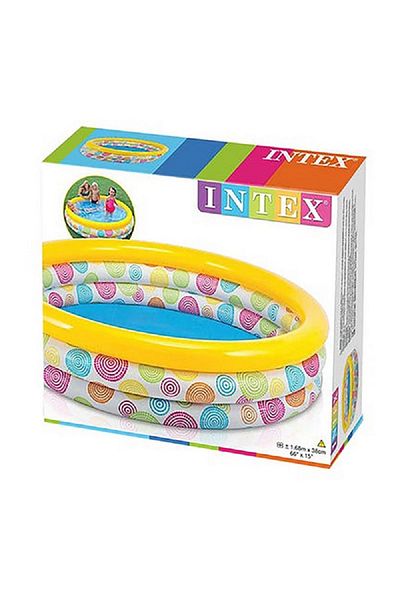 Intex مسبح قابل للنفخ بألوان قوس قزح للأطفال متعدد الألوان 33 × 147 × 147 سم