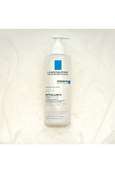 La Roche Posay La Roche-Posay Effaclar H Iso-Biome Cremă de curățare hidratantă pentru ten gras și fragil, 390 ml