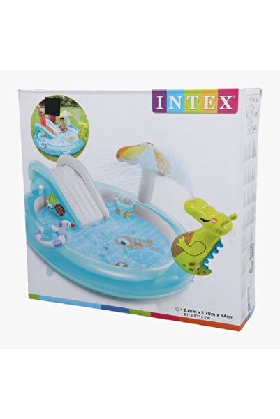 Intex Vinyl Inflatable Design Gator Play Center For 2 Years & Above 84 X 170 X 201 Cm