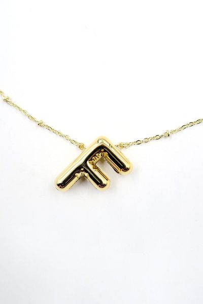 VAGGON Women's Gold 3D Letter F Gold Necklace Prmx13856